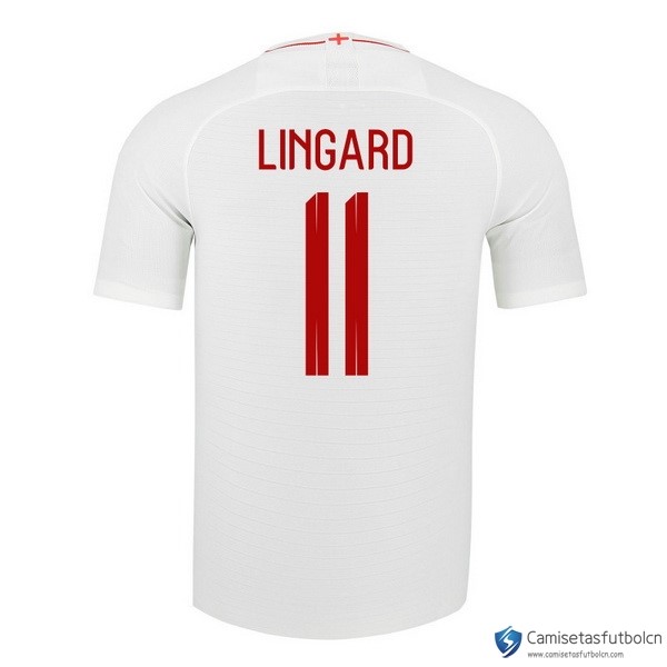 Camiseta Seleccion Inglaterra Primera equipo Lingard 2018 Blanco